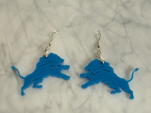 Detroit Lions Earrings with stainless steal hooks