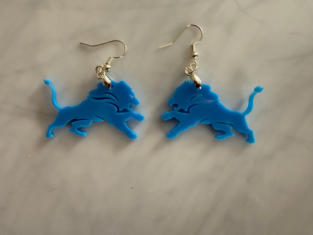 Detroit Lions Earrings with stainless steal hooks