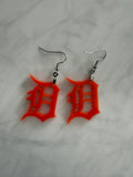 Detroit Tigers Earrings with stainless steal hooks