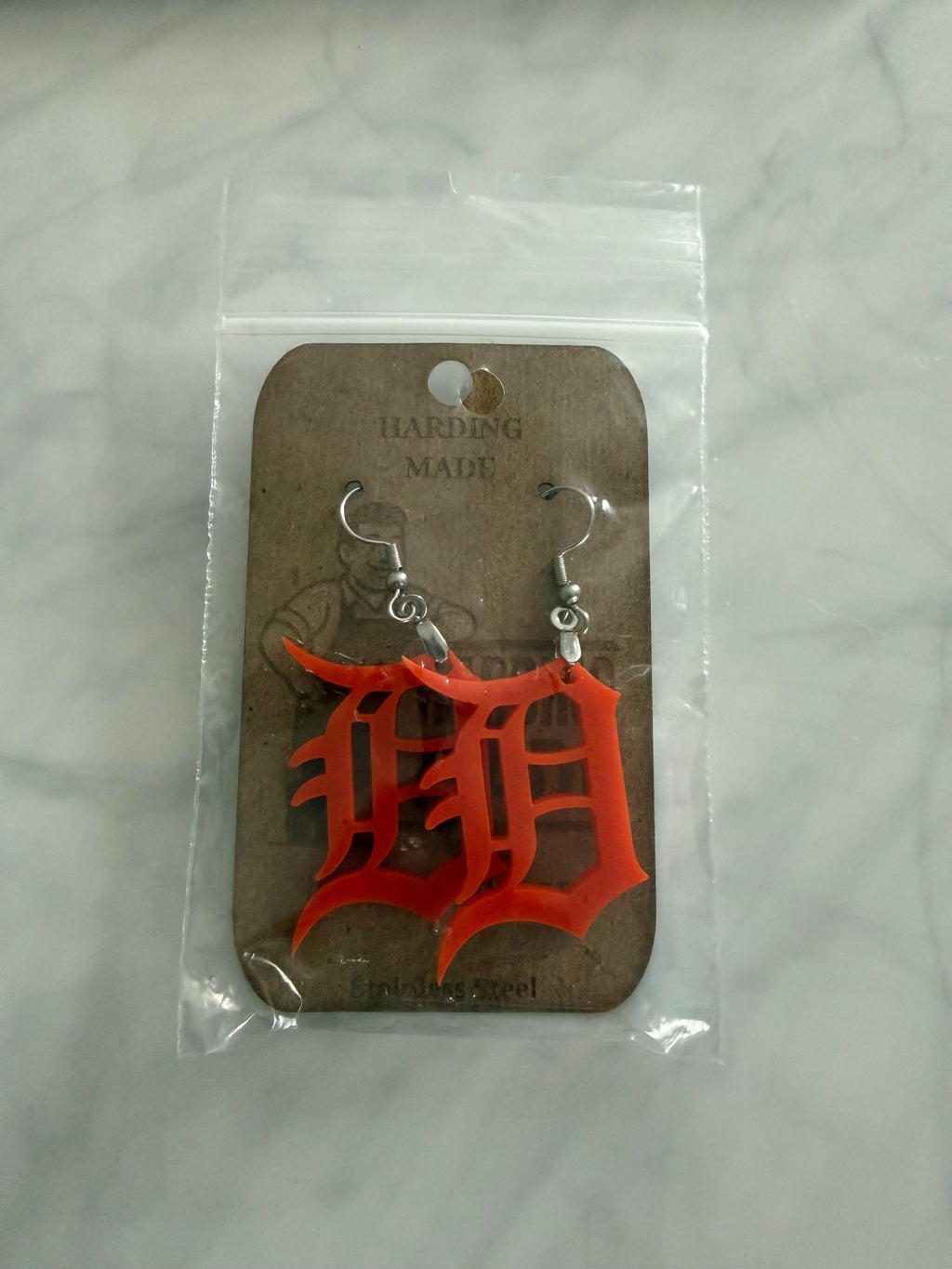 Detroit Tigers Earrings with stainless steal hooks