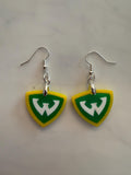 Wayne Statue University -WSU - Warrior Logo Earrings