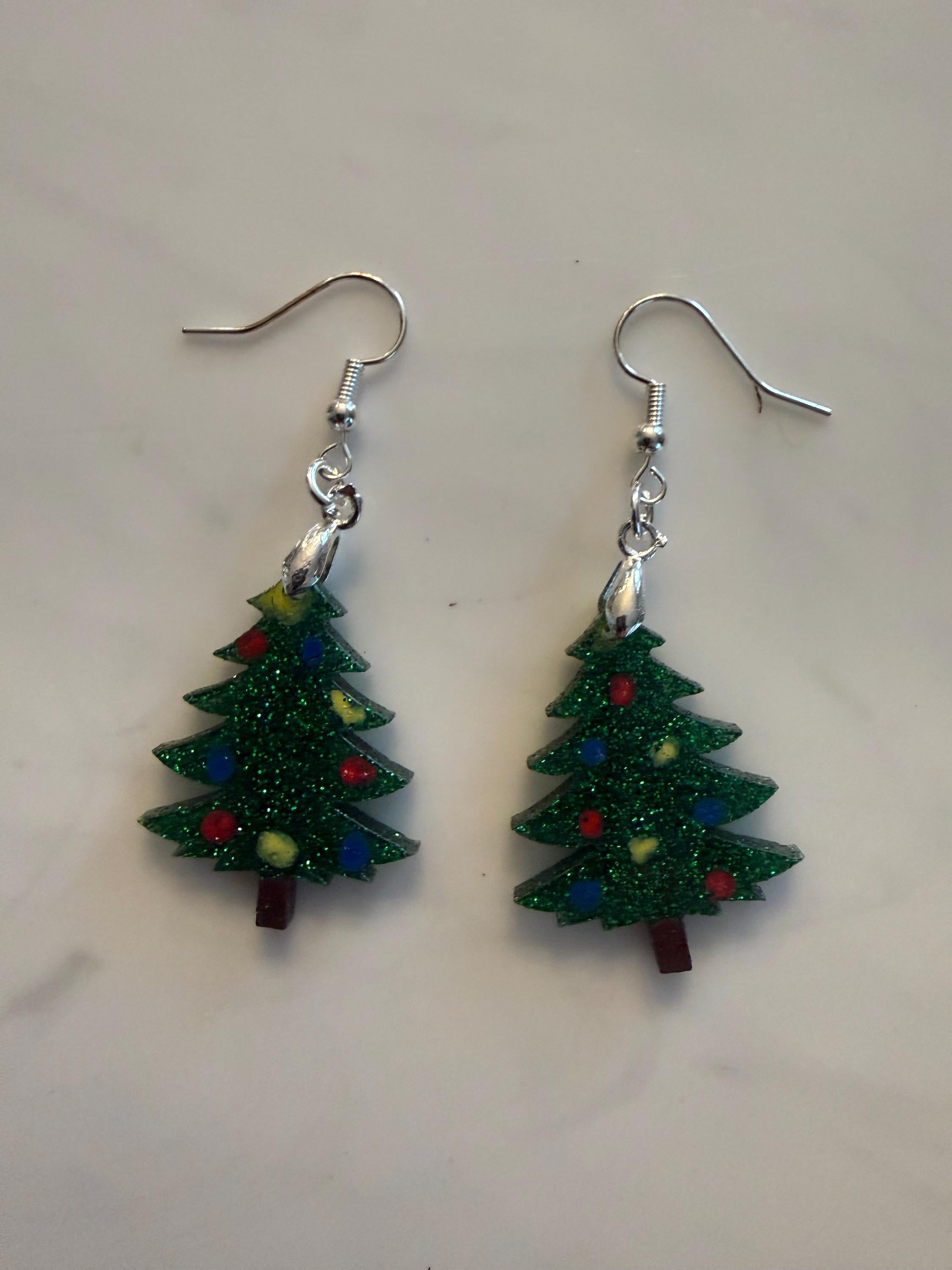 Sparkly Hand Painted Christmas Tress