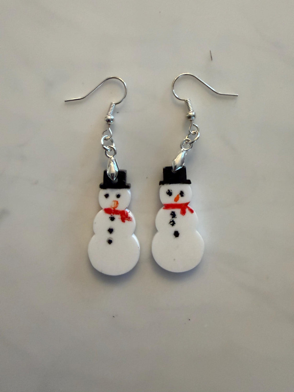 Hand Painted Snowman Earrings