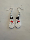 Hand Painted Snowman Earrings