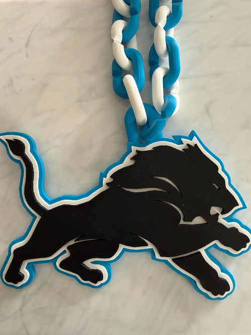 Detroit Lions Black Out 3D Printed Team Necklace