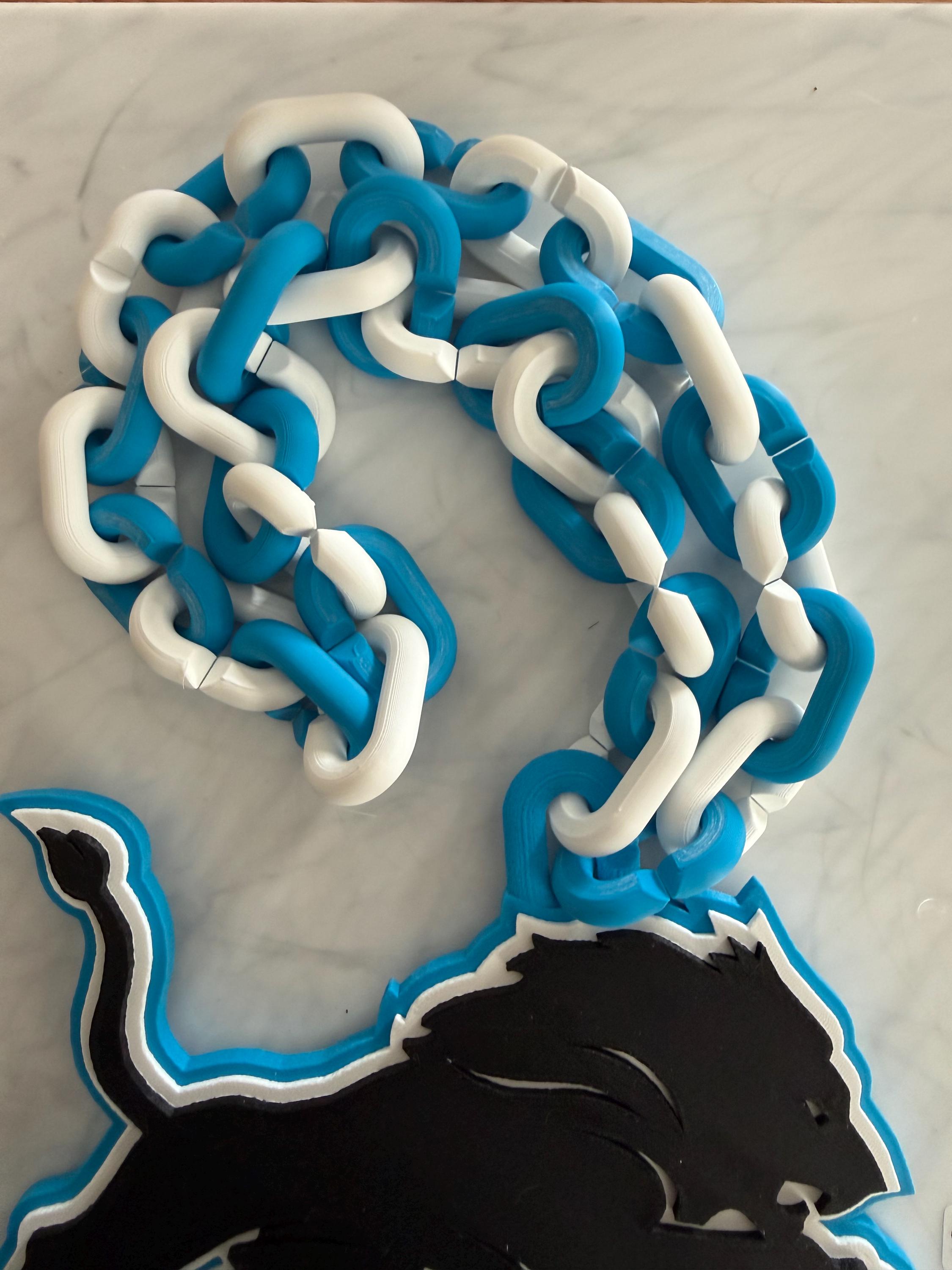 Detroit Lions Black Out 3D Printed Team Necklace