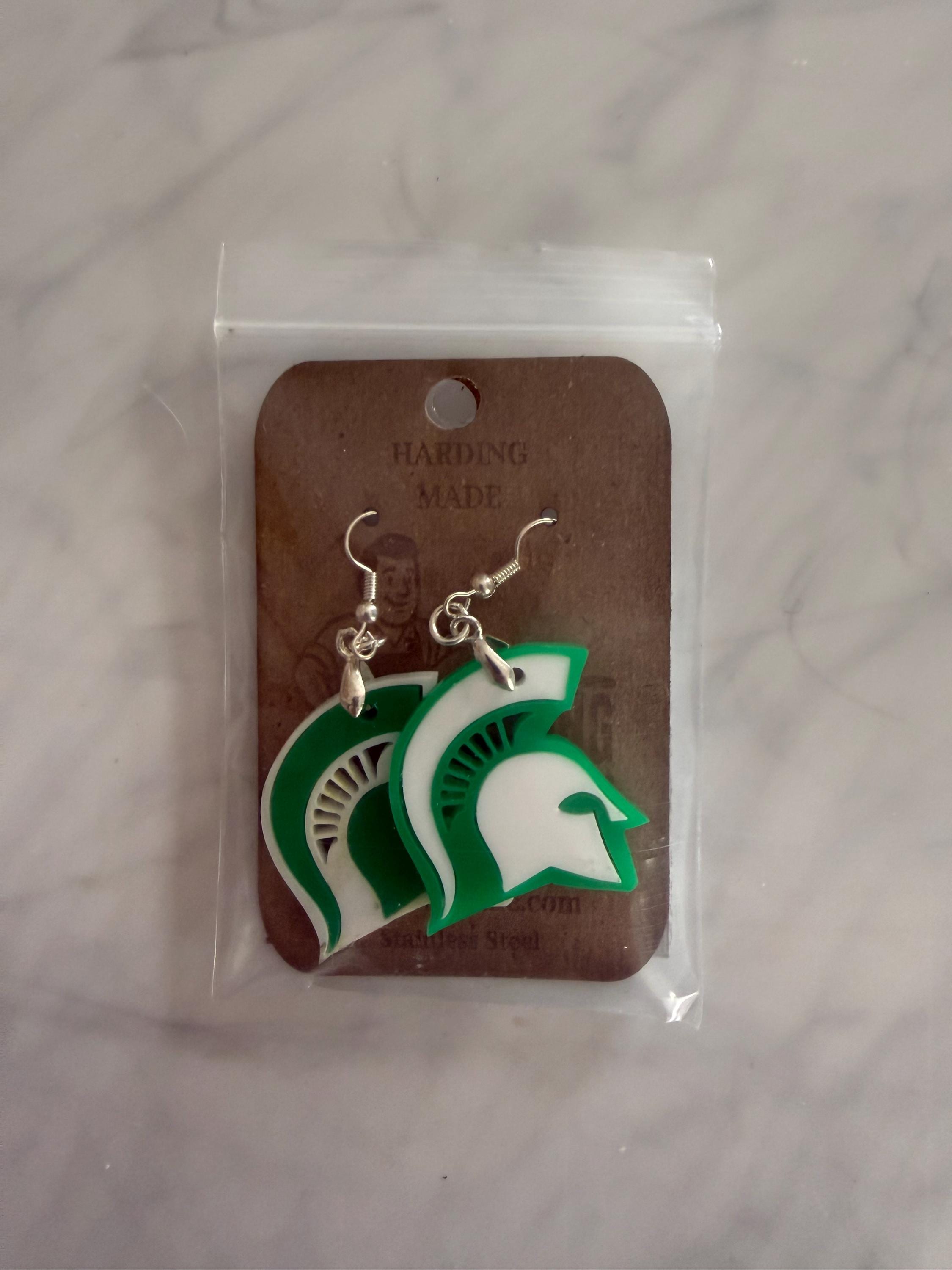 Michigan State University - MSU - Sparty Earrings