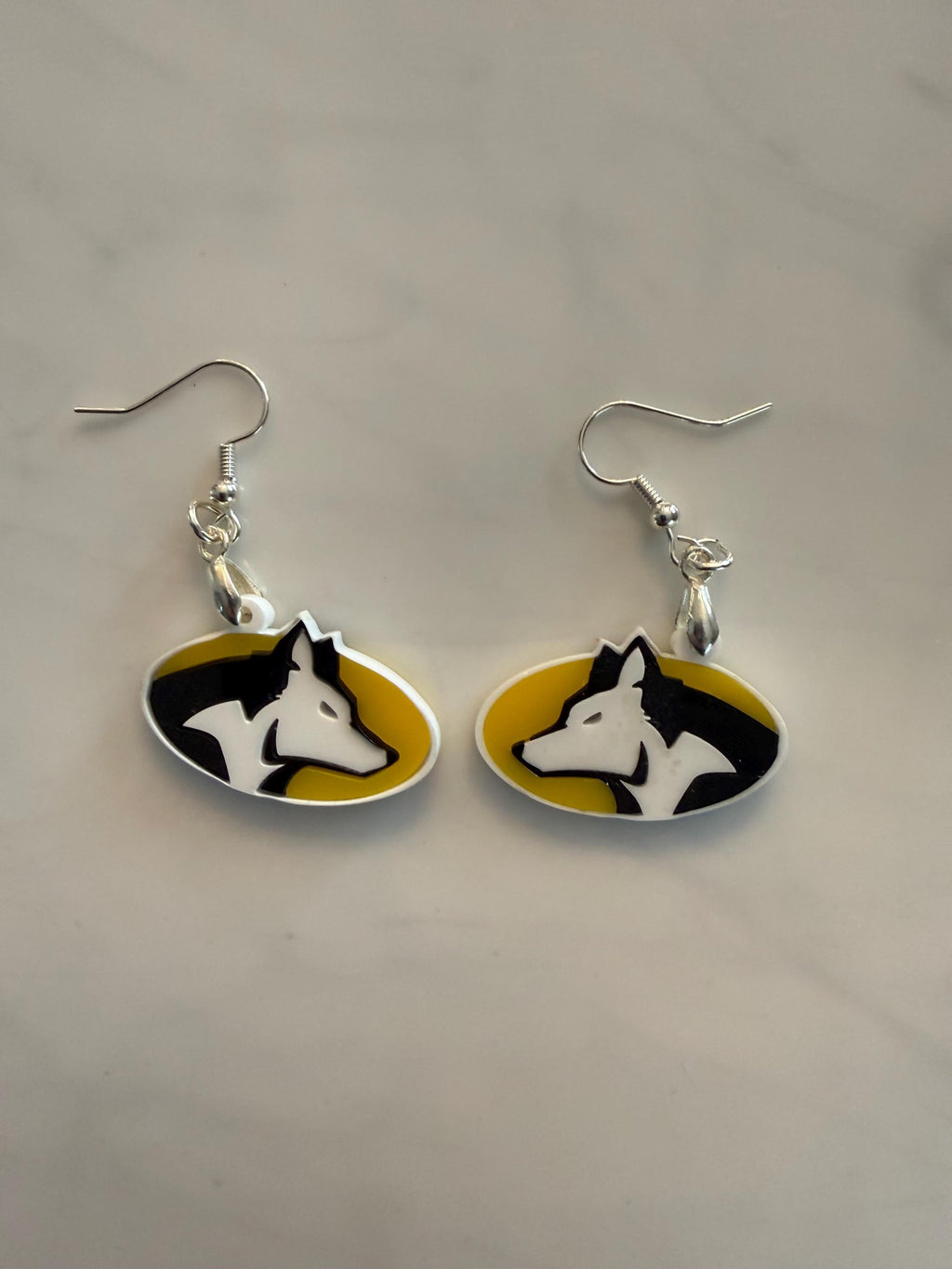 Michigan Tech University - MTU Husky Logo Earrings