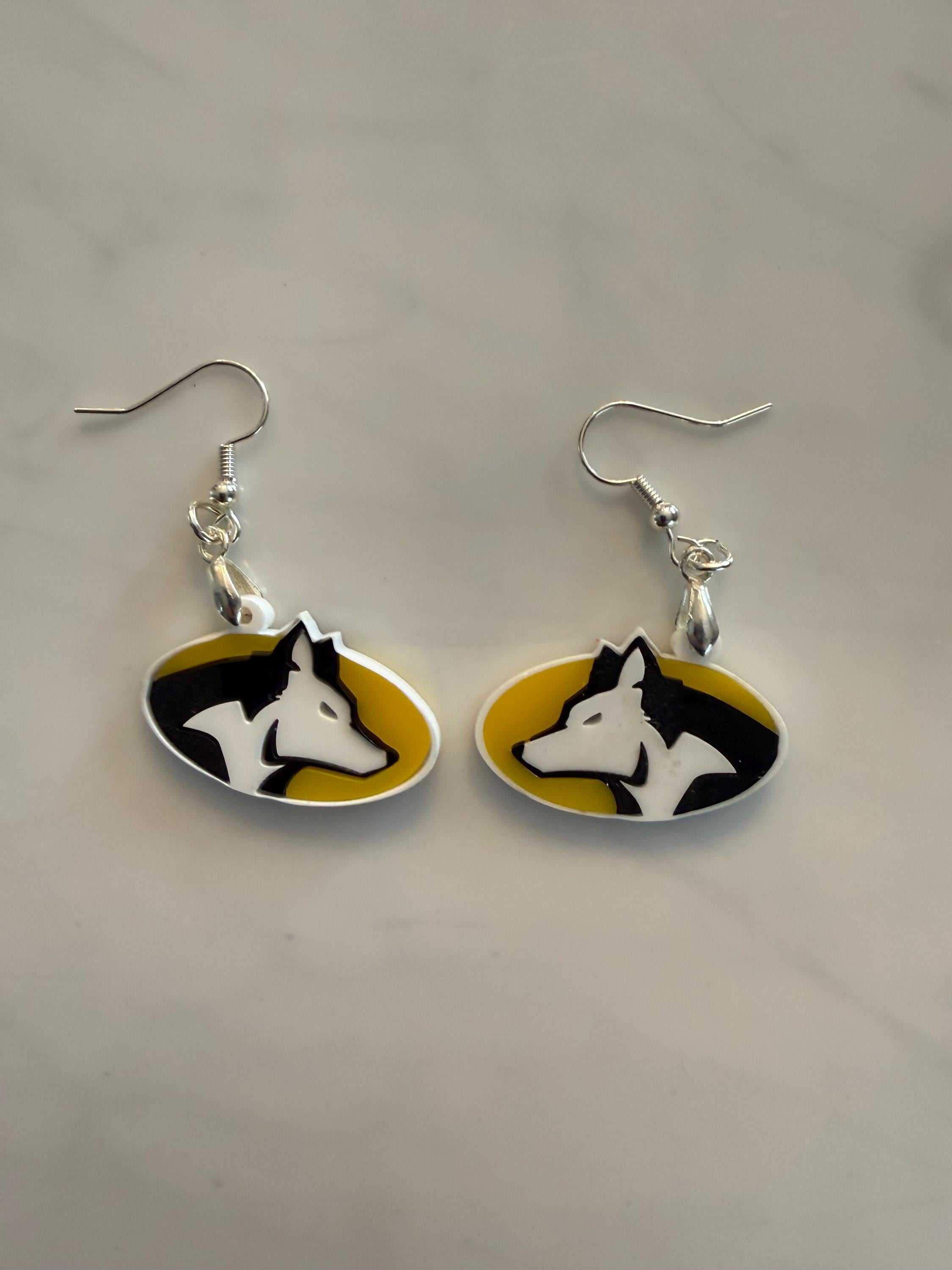 Michigan Tech University - MTU Husky Logo Earrings