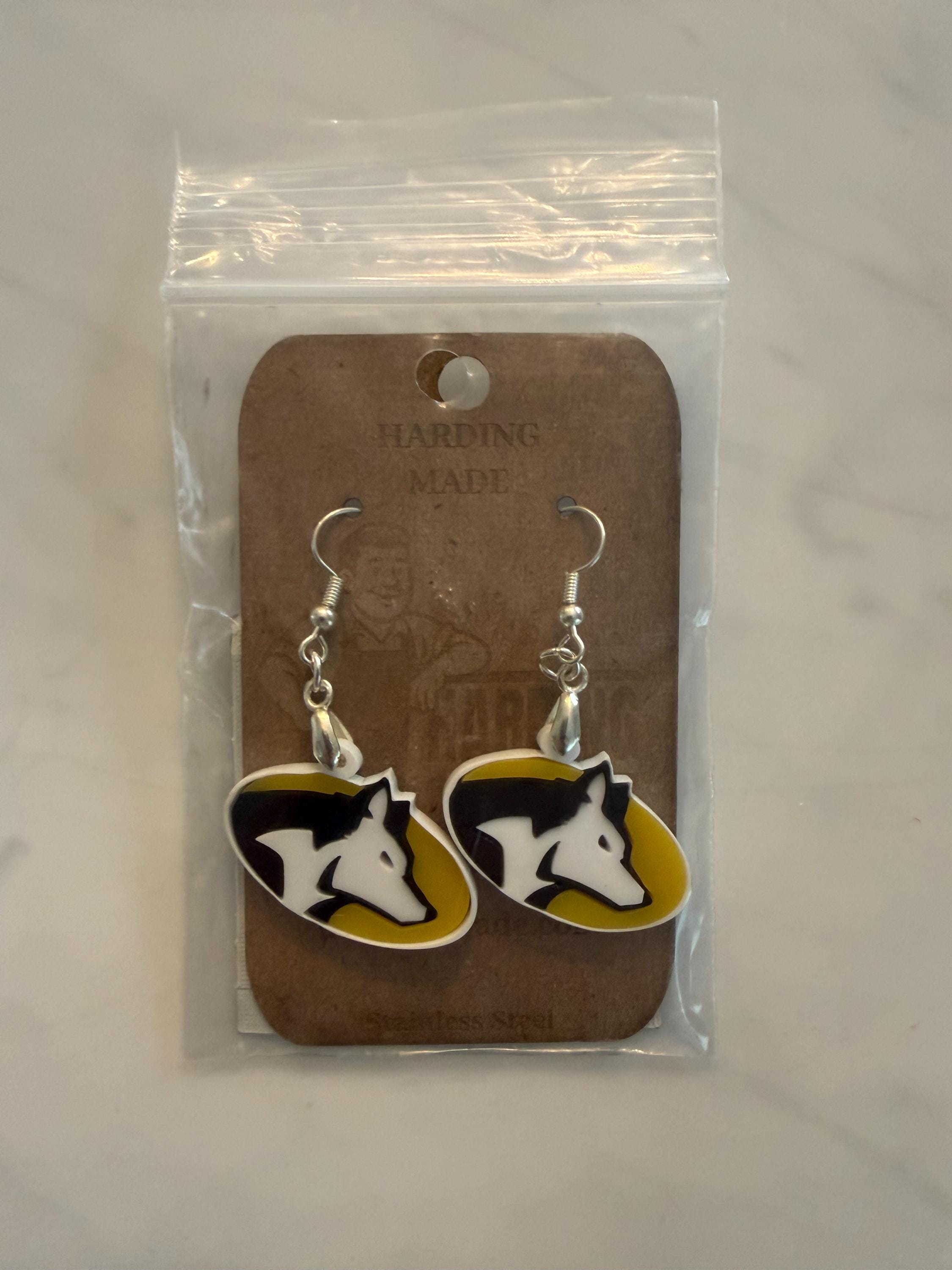 Michigan Tech University - MTU Husky Logo Earrings