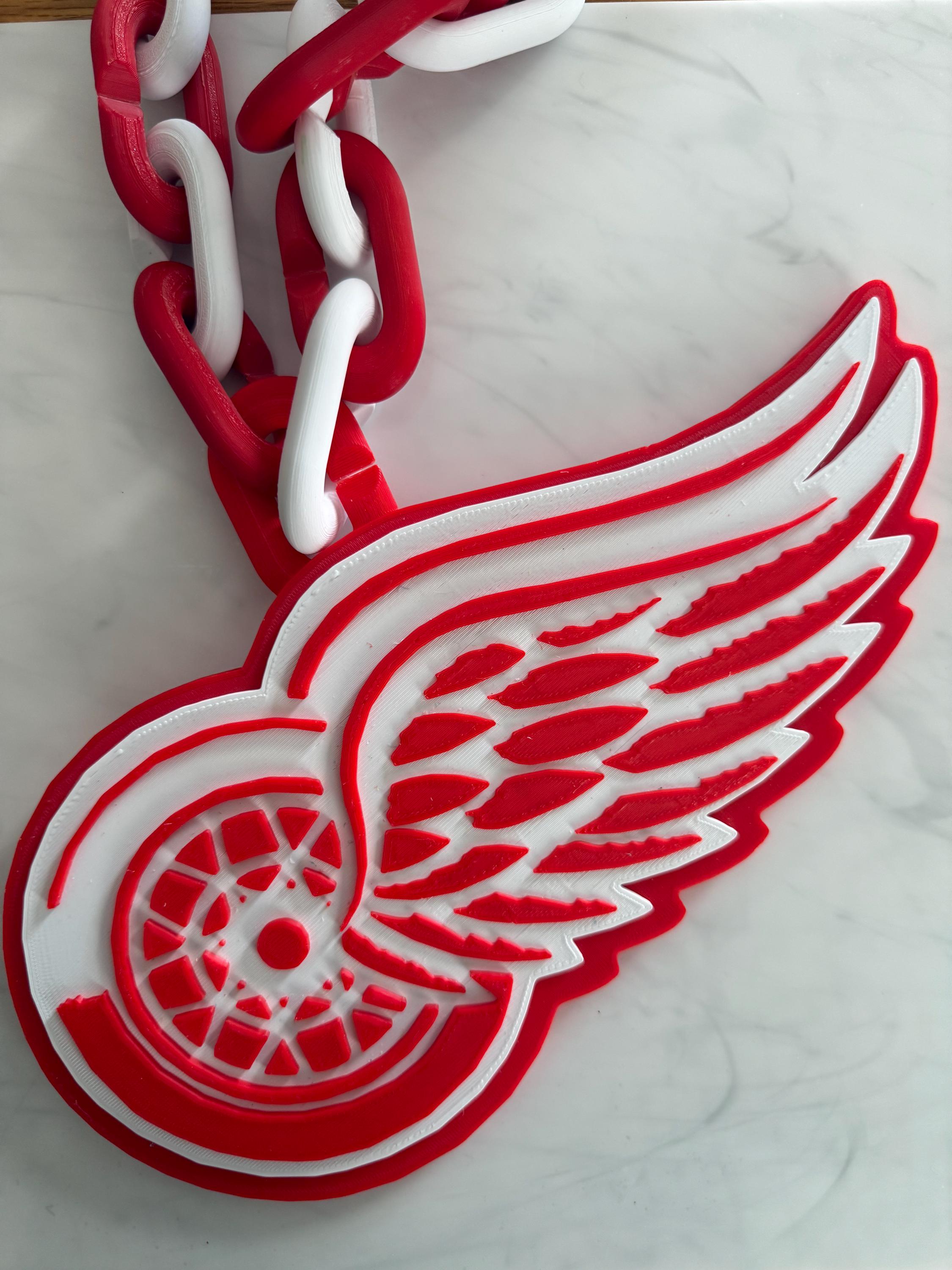 Detroit Red Wings 3D Printed Team Necklace