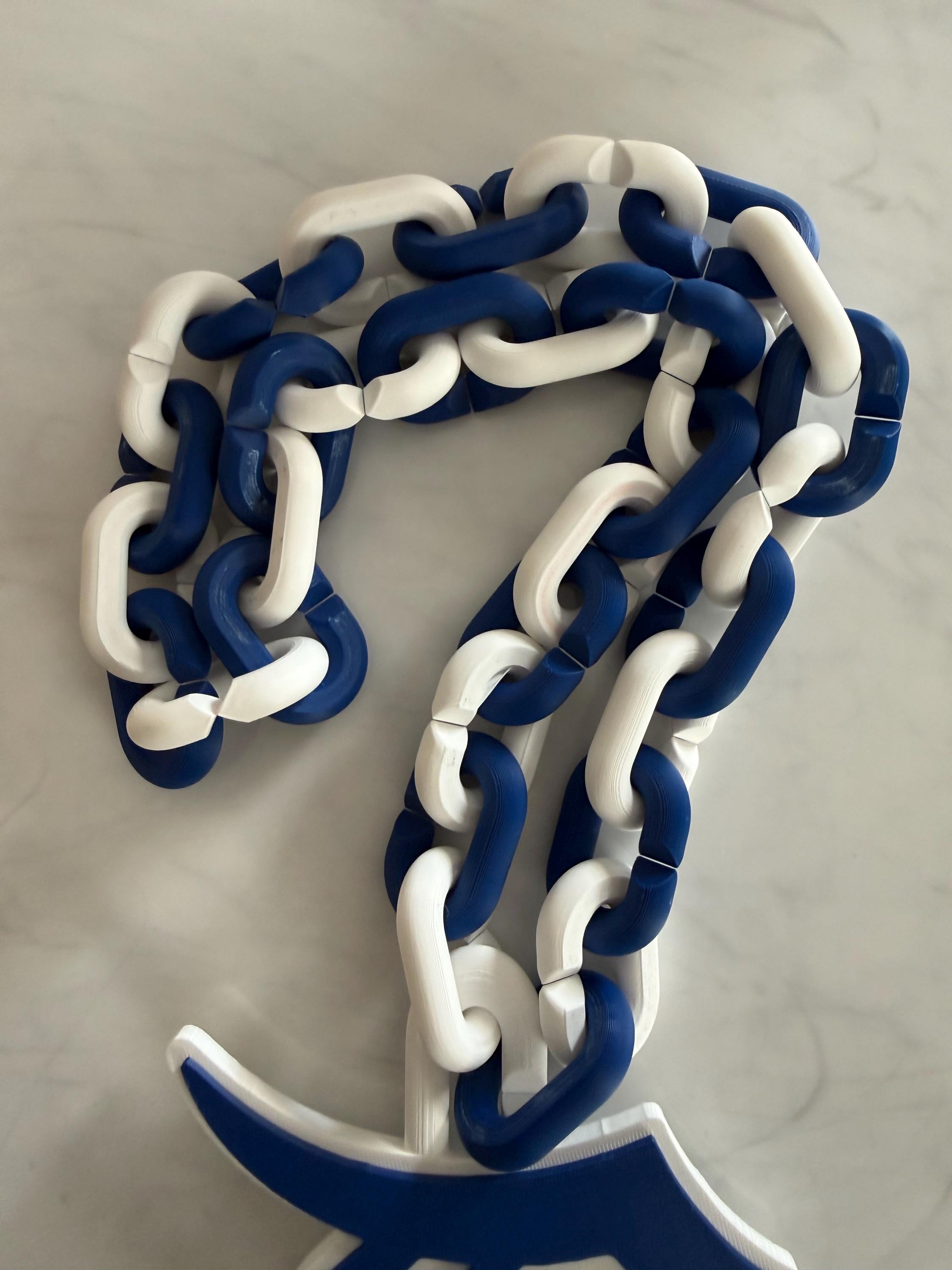 Detroit Tigers Old English D Blue and White 3D Printed Team Necklace