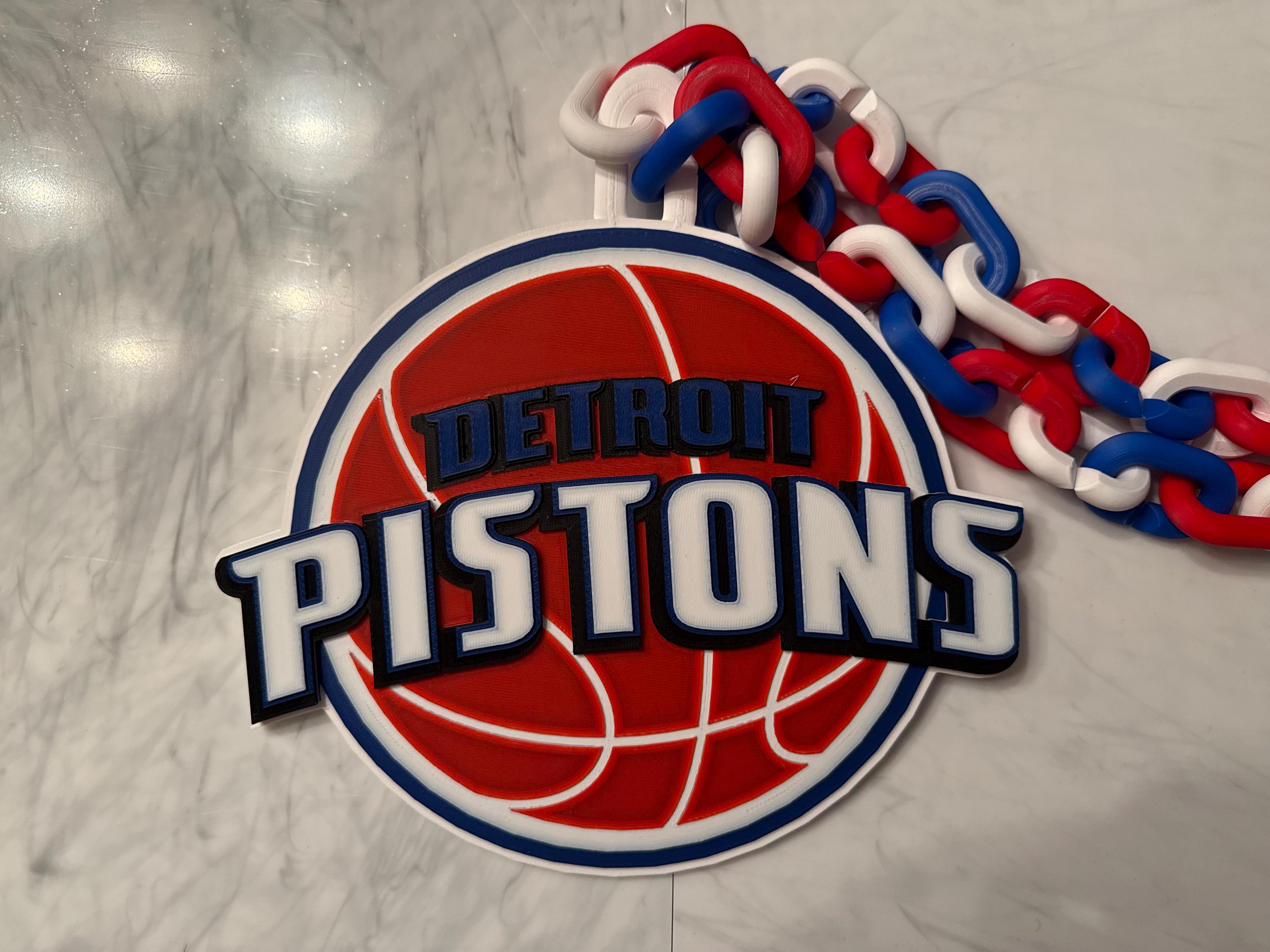 Detroit Pistons 3D Printed Team Necklace