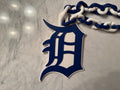 Detroit Tigers Old English D Blue and White 3D Printed Team Necklace